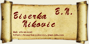 Biserka Niković vizit kartica